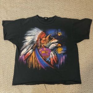 Native American and Wolf T-shirt, vintage